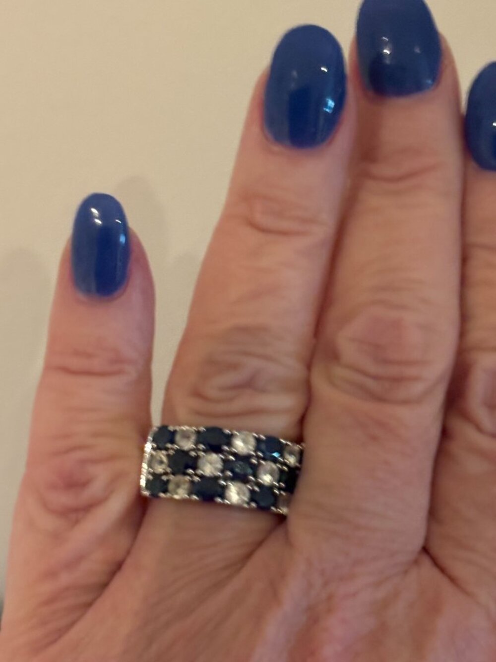 Effy 14 Karat White Gold Multi Sapphire Ring